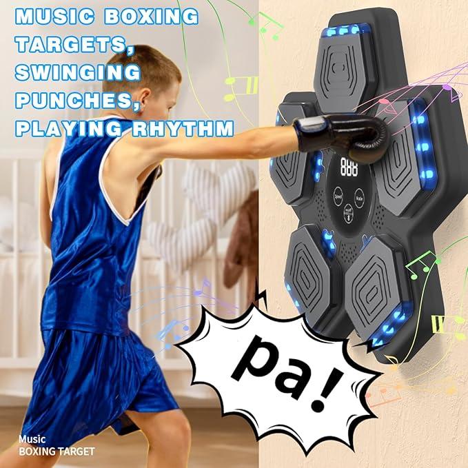 Christmas gifts , Musical Boxing Machine, Smart Musical Boxing Trainer with Boxing Gloves, Electronic Boxing Target for Home, Indoor and Gym Professional Boxing Training