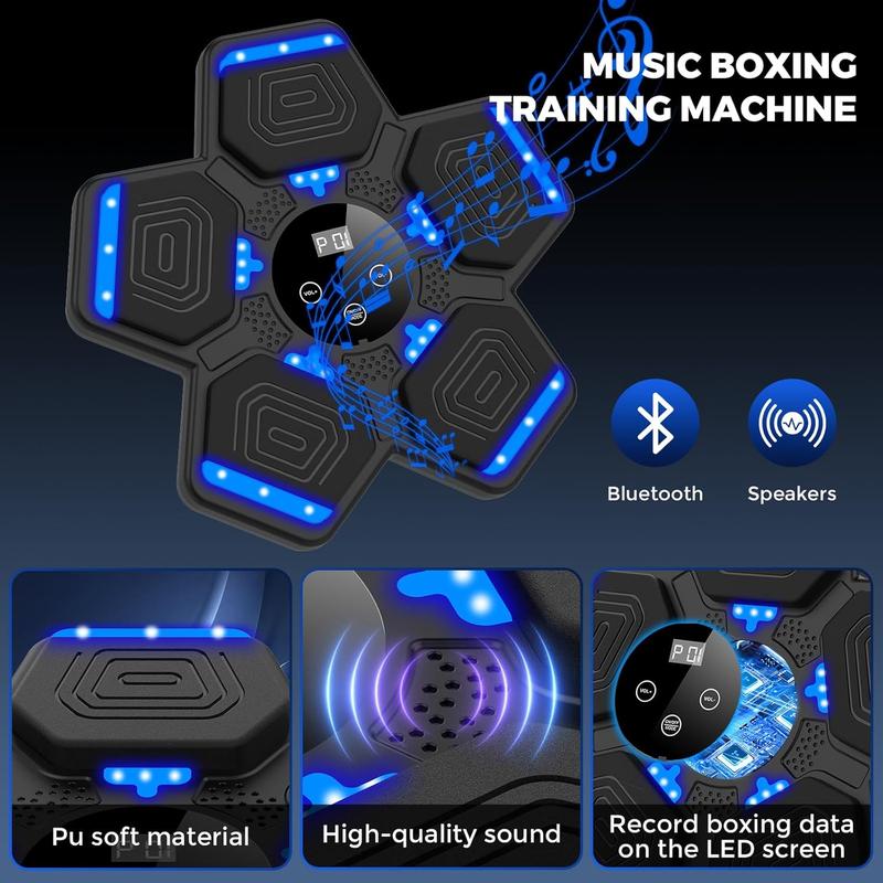 LOLBOX Musical Boxing Machine with Boxing Gloves 2024, Wall Mounted Boxing Machine with LED, Musical Boxing Target Bluetooth Fitness Striking Equipment, Upgraded Version