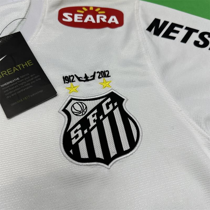 Nike 11-12 Barclays Premier League Santos Home No. 11 Neymar Short Sleeve Vintage Soccer Jersey