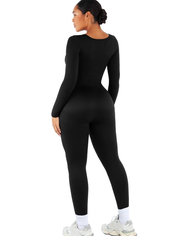 Shapellx Long Sleeve Sport Shaping Jumpsuit Workout Daily Outfit Comfort Simple