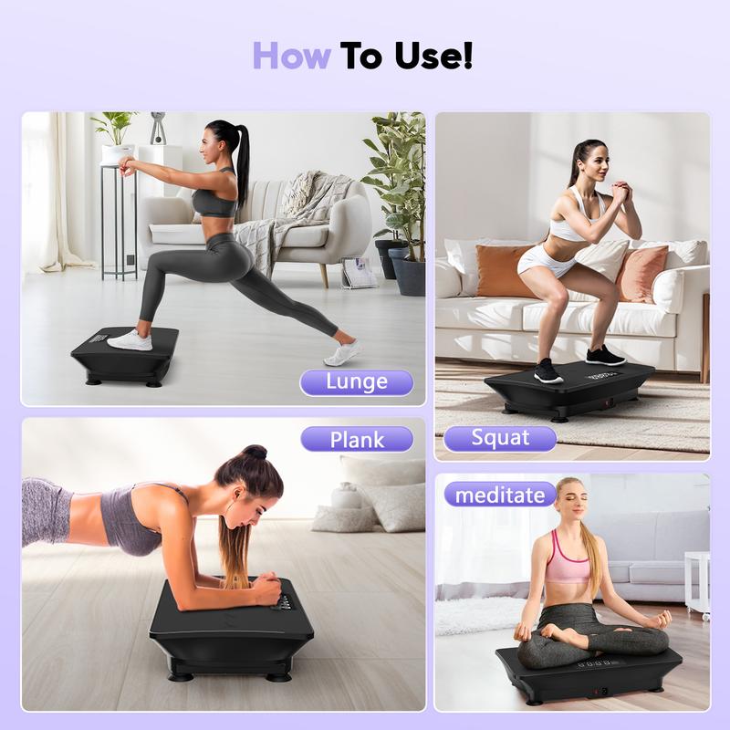 FEIERDUN Vibration Plate, Whole Body Vibration Plate Exercise Machine for Lymphatic Drainage, Power Plate Vibration Plate-Home Gym Equipment