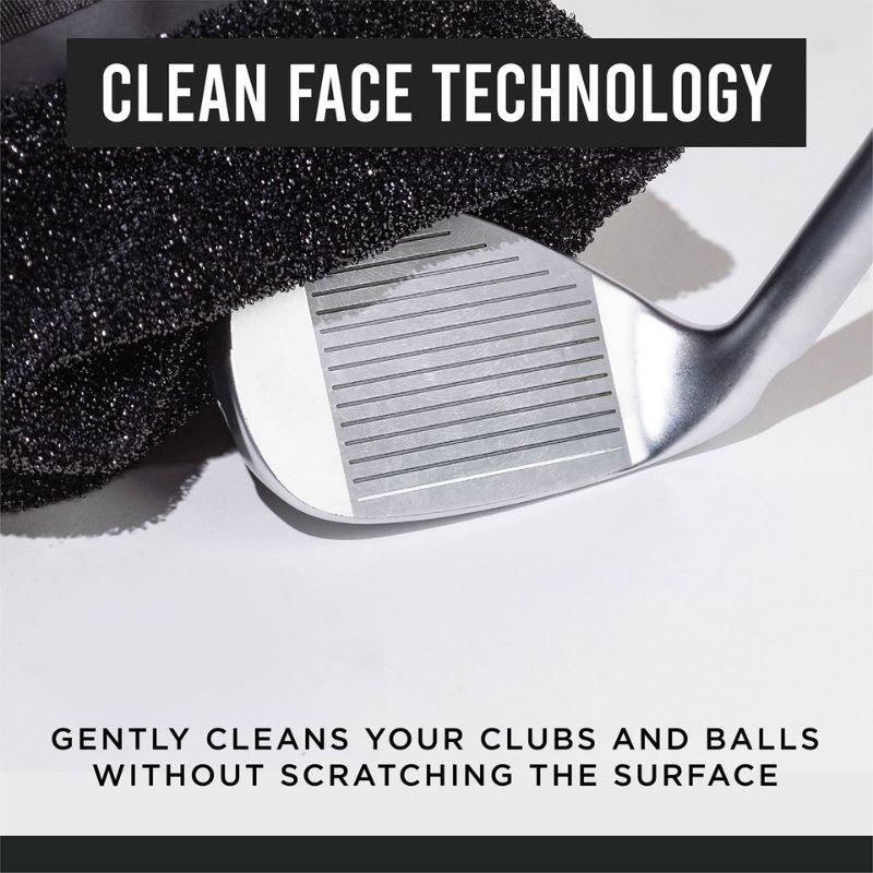 Gray Classic Club Scrub - Golf Club and Golf Ball Cleaning Bag, Waterproof Clean Face Technology Liner, Detachable Clip, Machine Washable, Cleans Club Grooves, Dry Exterior golf accessory golf towel