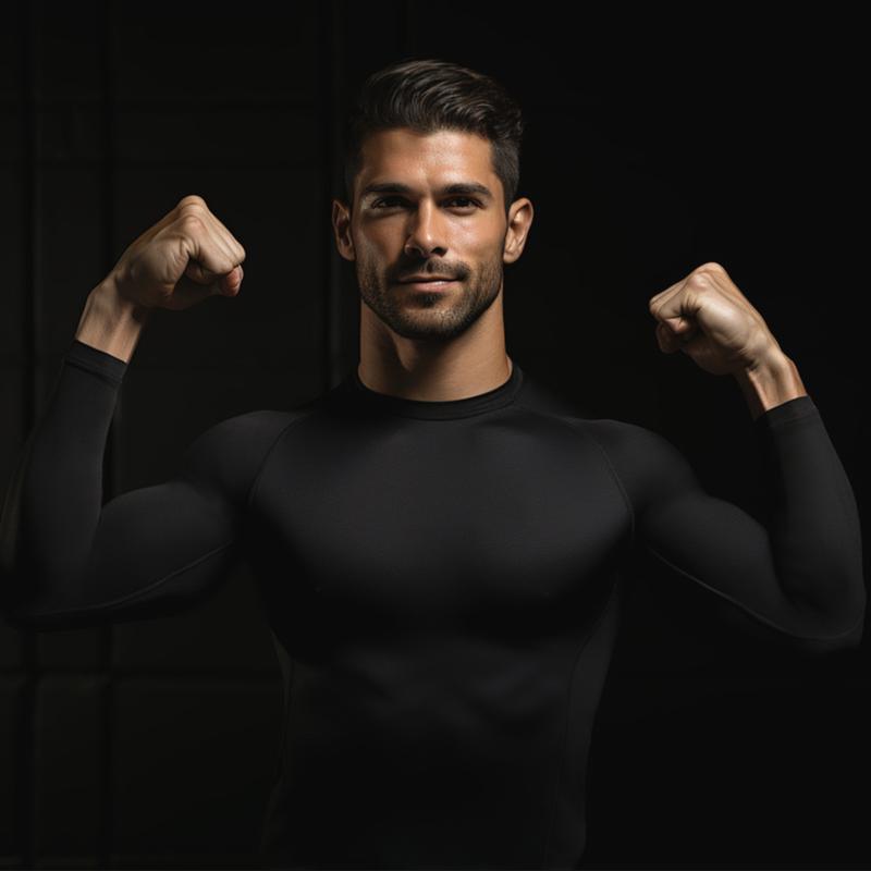 BRISIRA Mens Workout Shirts Long Sleeve Baselayers Athletic Gym Active Sports Training Tops Stretchy Breathable Shrinkless