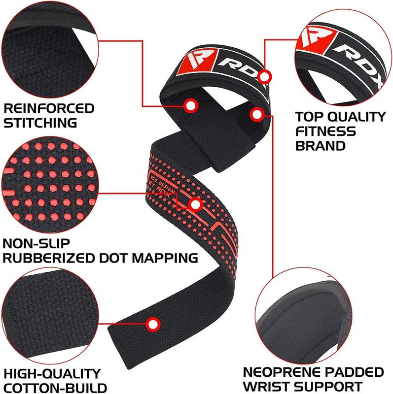 Weight Lifting Straps Deadlifting Powerlifting, 5MM Neoprene Wrist Support, Anti Slip 60CM Hand Bar Grip, Heavy Duty Bodybuilding Weightlifting Workout, Soft Cotton, Strength  Gym Fitness