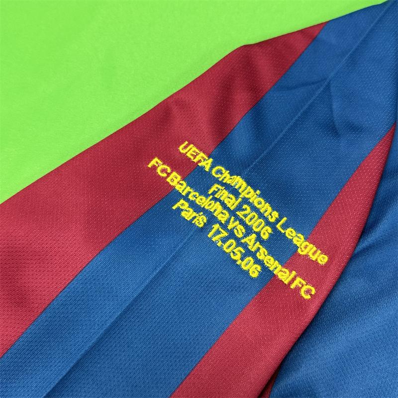 Nike 0506 FC Barcelona Home Long Sleeve Red Blue Top No. 10 Ronaldinho Soccer Jersey Quick Dry Final Edition