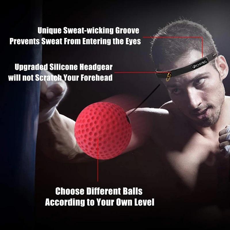 Eulique Sports Head-Mounted Boxing Reflex Magic Ball Speed Training Boxing Gear Punching Ball Hand Eye Reaction Coordination Training indoor gym Fitness Equipment