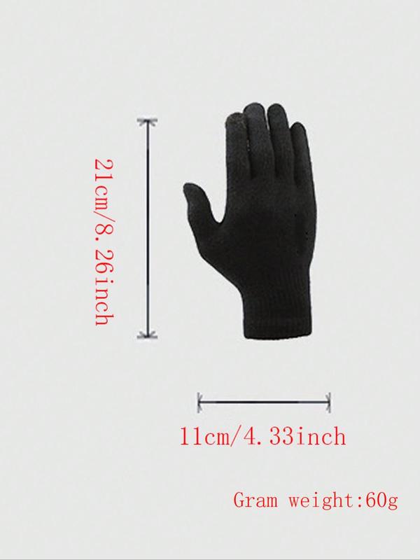 1 Pair Outdoor Sports Winter Gloves, Windproof Non-slip Touch Screen Gloves, Casual Clothes Accessories for Cold Day