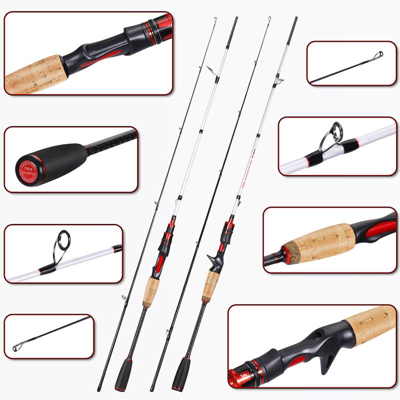 Sougayilang   Fishing Rod, 30 Ton Carbon Fiber Portable Fishing Rod with EVA and Cork Handle,  for Freshwater Saltwater Anglers