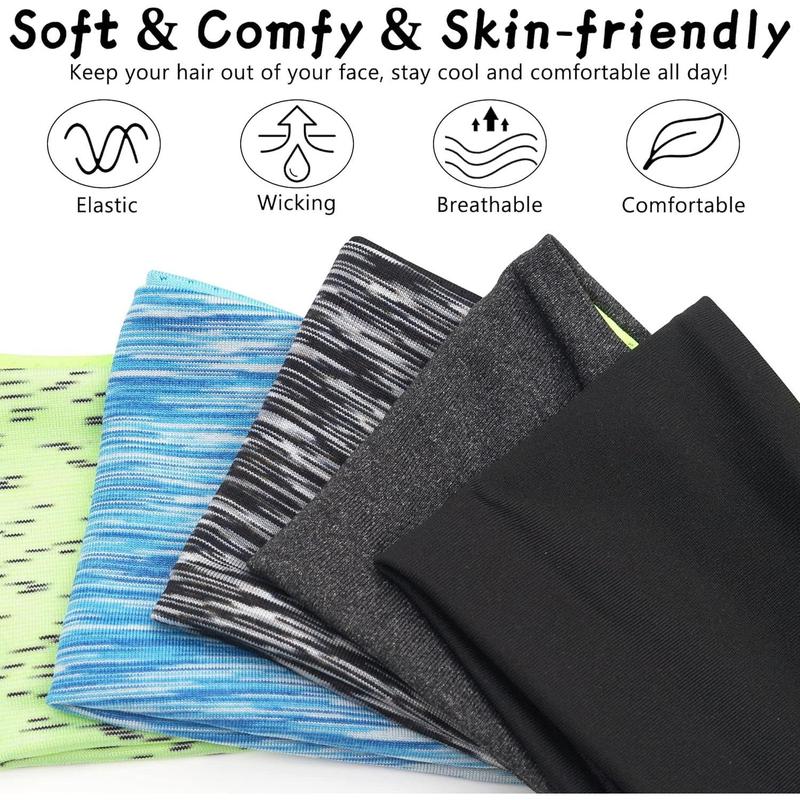 Father's Day gift 5 Pack Sports Headband for Men, Breathable Mesh Design, Reused & Washed Mens Headband Sweat Bands for Running Yoga Fitness Workout