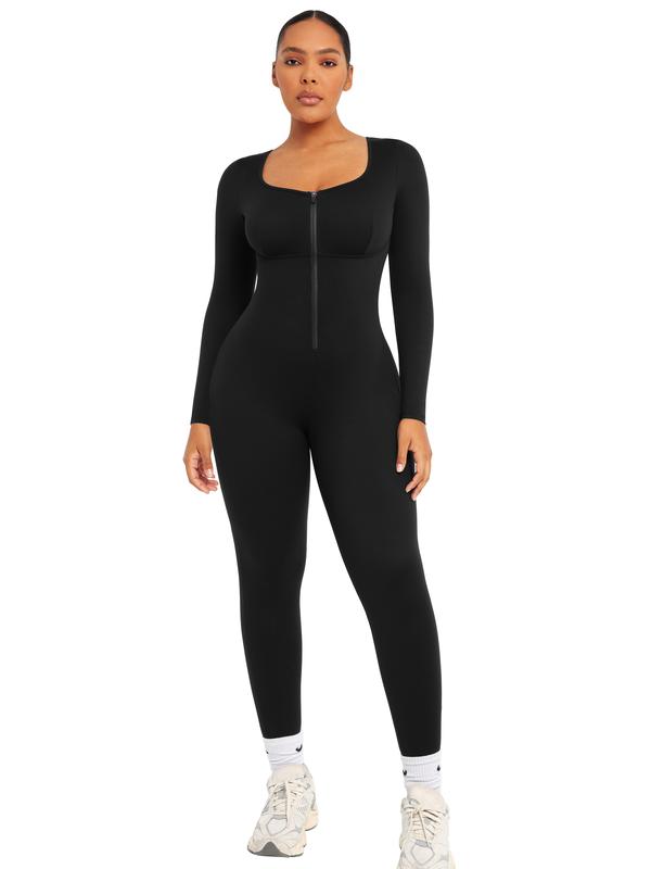 Shapellx Long Sleeve Sport Shaping Jumpsuit Workout Daily Outfit Comfort Simple