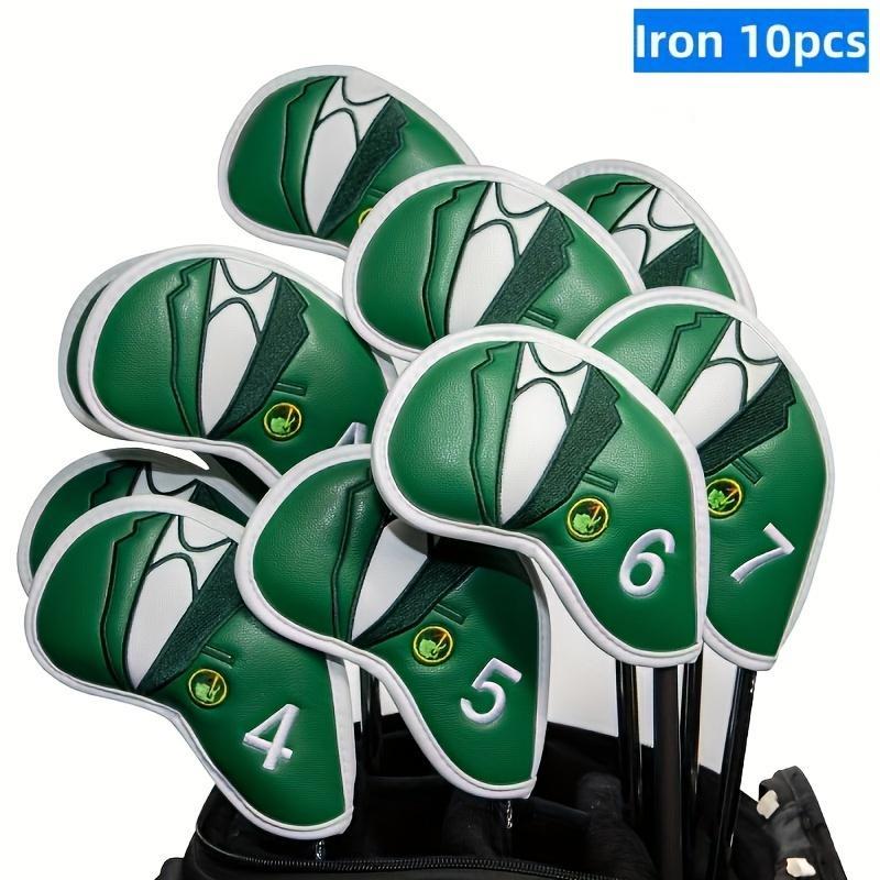 Green Jacket Pattern Golf Club Putter Head Cover, PU Leather Thickened Plush Inside Waterproof Golf Club Putter Head Cover, Golf Accessories