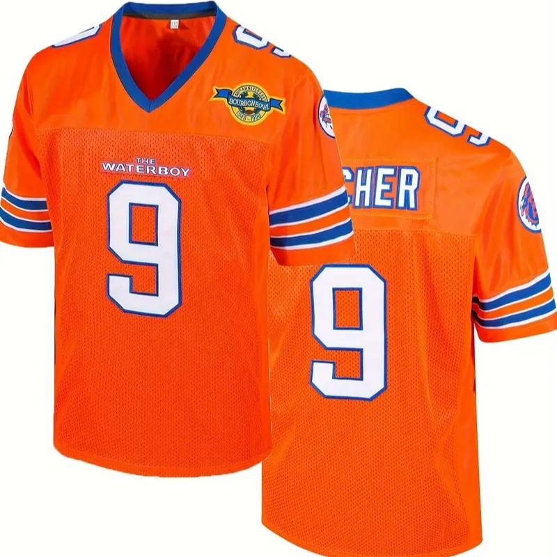 Bobby Boucher #9 The Waterboy Adam Sandler Movie Mud Dogs Bourbon Bowl 50th Anniversary Movie Football Jersey