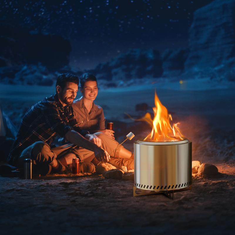 [Black Friday] RIMIKING Stainless Steel Smokeless Fire Pit, Smokeless and Efficient Burning, High-Quality Material, Portable Design, Heat Distribution, Safety and Cleanliness, Easy to Use, Versatile Outdoor Use,HL-X7IN