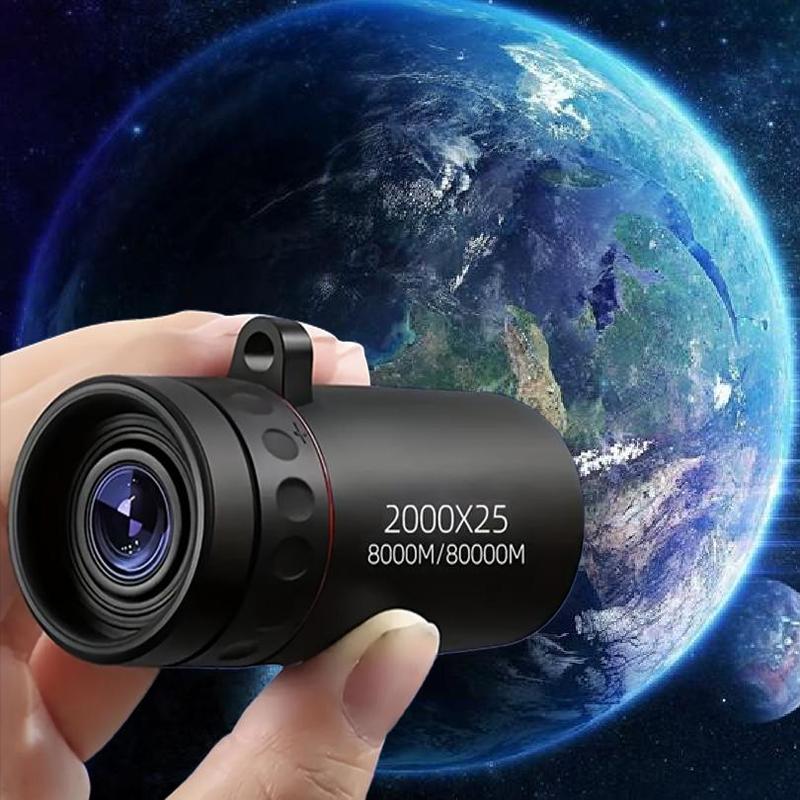 2000x25 HD Single-tube Telescope, Portable Monocular Telescope for Outdoor Camping Travel Hiking Fishing Sightseeing Concert Bird Watching