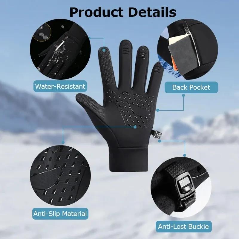 Touch Screen Winter Sports Gloves Winter Gloves Waterproof Thermal Sport Glove for Men Women for Running Cycling Driving Ski Hiking Warm Glove for Work