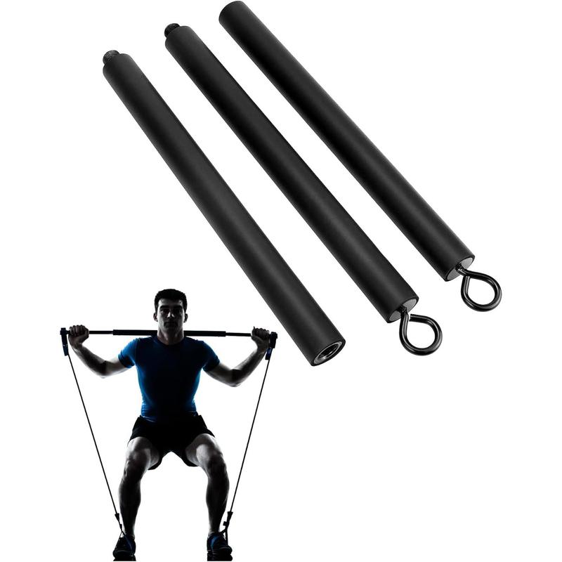 Resistance Band Bar Pilates Bar Home Gym Fitness Workout Bar for Strength Training Cardio Exercise - 108CM - Max Load 800lb (Portable Detachable Stick x3)