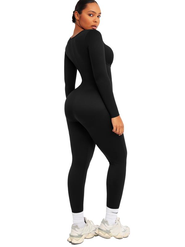 Shapellx Long Sleeve Sport Shaping Jumpsuit Workout Daily Outfit Comfort Simple