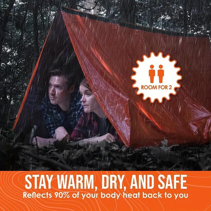 Emergency Survival Waterproof Tent, 2 Person Emergency Survival Shelter with Whistle, Emergency Shelter, Tube Tent, Survival Tarp with Survival Whistle