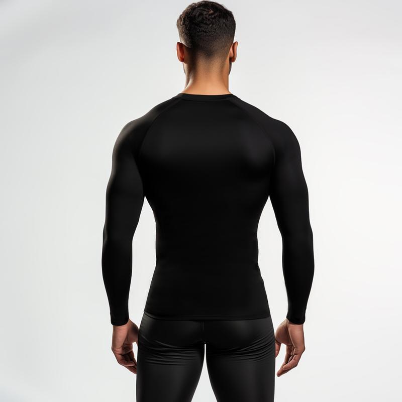 BRISIRA Mens Workout Shirts Long Sleeve Baselayers Athletic Gym Active Sports Training Tops Stretchy Breathable Shrinkless