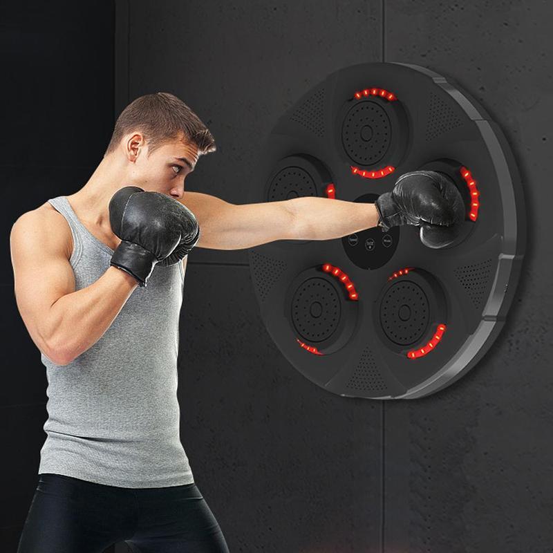 Indoor Fitness Exercise Smart Music Boxing Machine, Sports Accessories Wall Mounted Bluetooth Music Boxing Training Punching Equipment, USB Smart Boxing Target Workout Machine for Home Indoor Gym