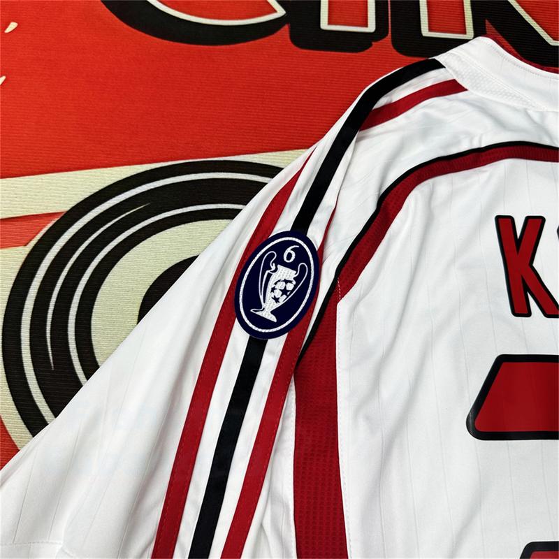 AC Soccer Jersey Fans Version Home kit Kaka #22 White Red Long Sleeves