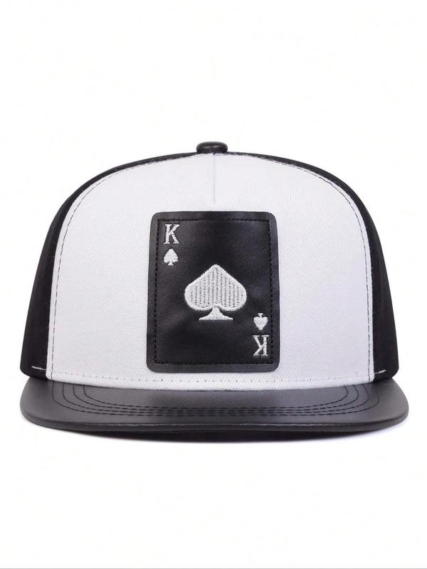 Poker Design Embroidered Baseball Cap, Casual Outdoor Sports Hat for Men & Women, Adjustable Sun Protection Hat