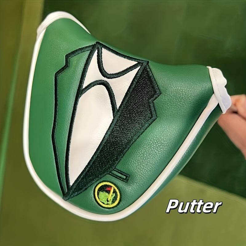 Green Jacket Pattern Golf Club Putter Head Cover, PU Leather Thickened Plush Inside Waterproof Golf Club Putter Head Cover, Golf Accessories