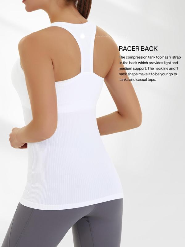 Women's Solid Scoop Neck Racerback Sports Vest, Sporty Quick Drying Breathable Tank Top, Workout Tops, Fall Sports Vests for Women 2024,running Vest, Ladies Gym Tops Sportswear for Yoga Running