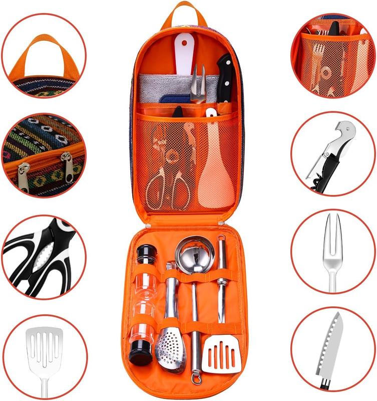 Camping Essentials Camping Accessories Gear Must Haves Camper Tent Camping Kitchen Rv Cooking Set Camping Cooking Utensils Set Supplies Gadgets Outdoor Stove Portable Picnic Gifts BBQ Stuff