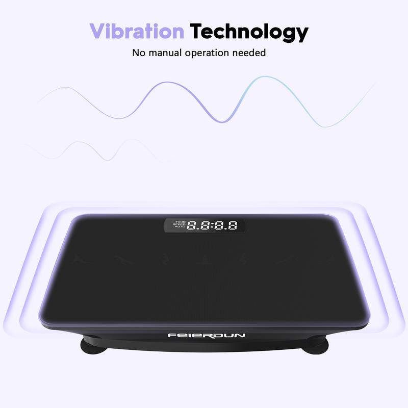 FEIERDUN Vibration Plate, Whole Body Vibration Plate Exercise Machine for Lymphatic Drainage, Power Plate Vibration Plate-Home Gym Equipment