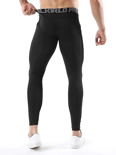 SILKWORLD Men's Compression Pants with 2-3 Pack, Quick Dry Gym Leggings for Running and Outdoor Sports machine washable black gym reapers matching gymset  workoutclothes