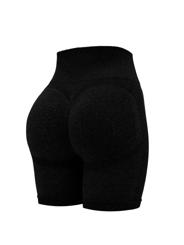 Women's Solid High Waist Gym Shorts, Breathable Comfortable High Stretch Yoga Shorts, Ladies Sportswear for Indoor Outdoor Wear