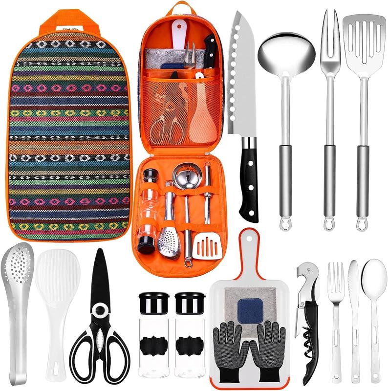 Camping Essentials Camping Accessories Gear Must Haves Camper Tent Camping Kitchen Rv Cooking Set Camping Cooking Utensils Set Supplies Gadgets Outdoor Stove Portable Picnic Gifts BBQ Stuff