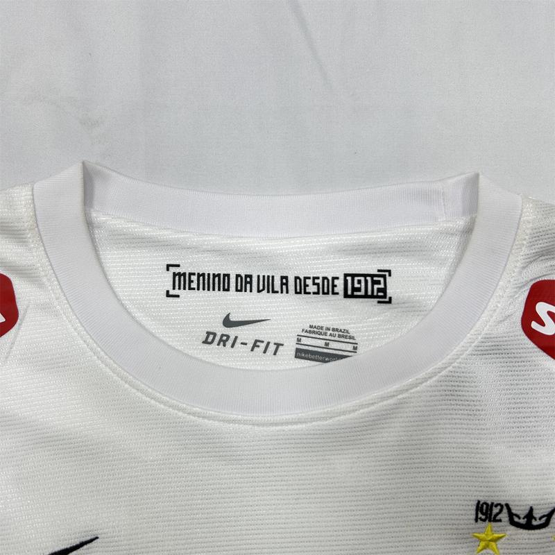 NIKE 11 12 Santos FC Home Short Sleeve Jersey NO.11 Neymar JR Retro Soccer Jersey White Fans Version