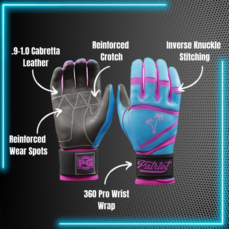 Patriot | Batting Gloves 360* Pro | Full wrap Pro style batting gloves.