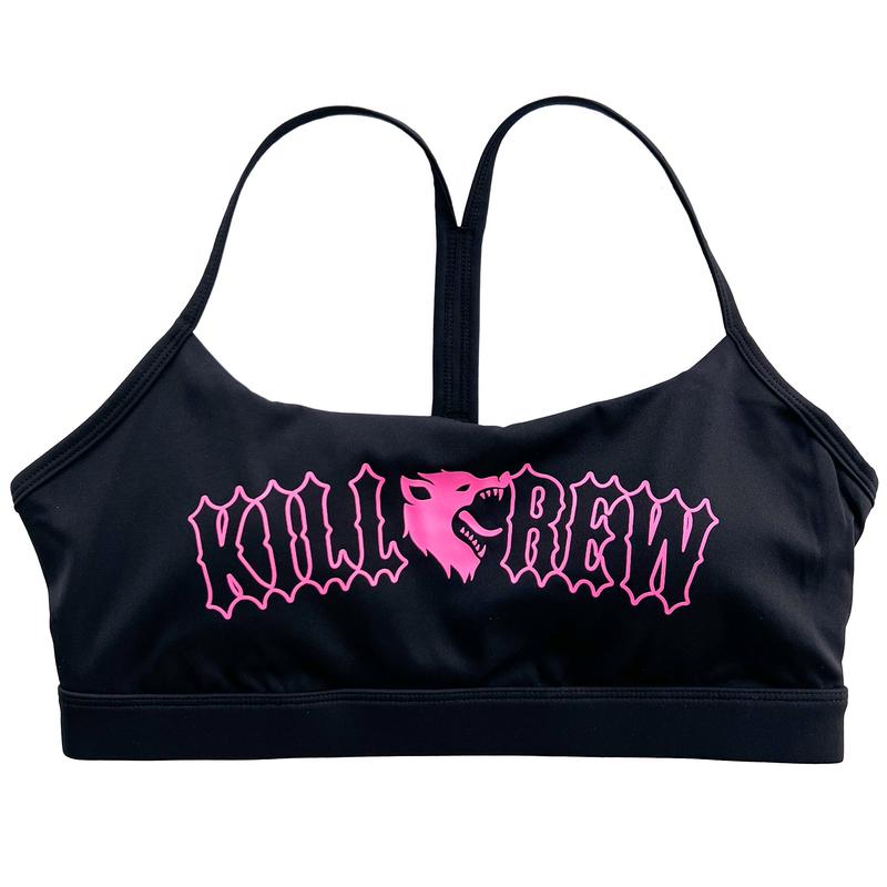 [Kill Crew] Classic Sports Bra - Black   Pink, Womens, Gymwear, Comfortable