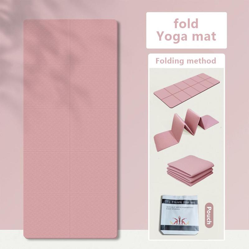 Foldable Yoga Mat with Storage Bag, 1 Count Portable Exercise Mat, Fitness Equipment for Home Gym Workout, yogachallenge, Mother's Day Gift