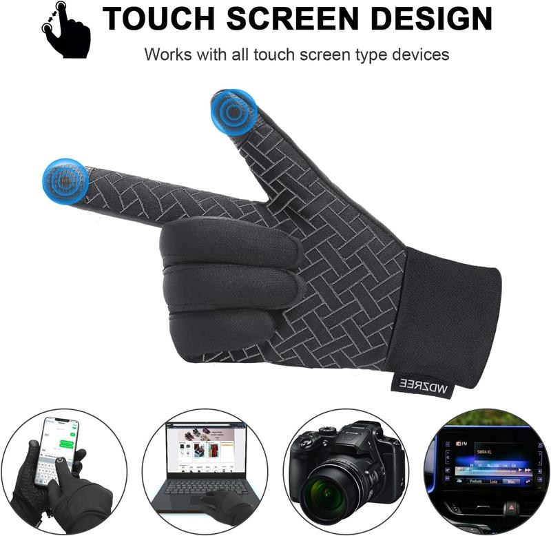 Winter Gloves for Men Women Thermal Touch Screen Water Resistant Windproof Anti Slip Heated Warm Glove for Cycling Running Biking Driving Hiking