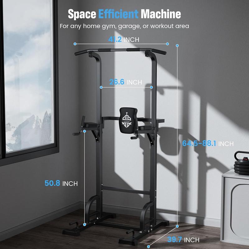 Sportsroyals Power Tower Dip Station Pull Up Bar for Home Gym Strength Training Workout Equipment, 400LBS