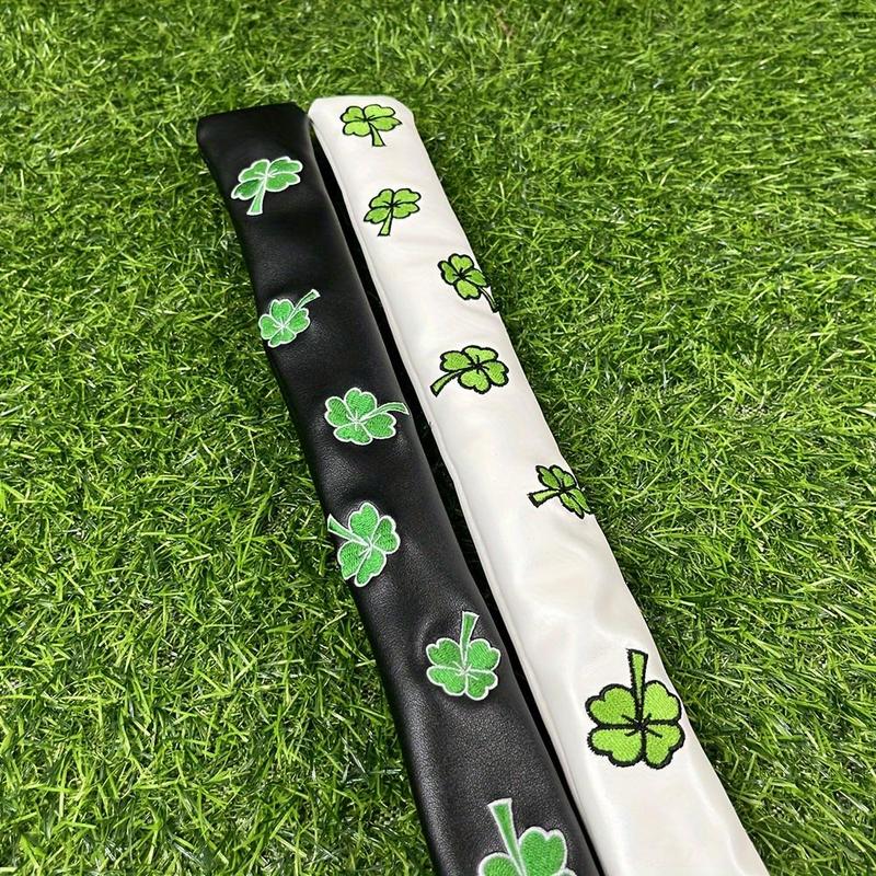 Clover Pattern Golf Pointing Rod Cover, Direction Indicator Rod Cover, PU Leather Positioning Rod Practice Baseball Rod Protective Hat