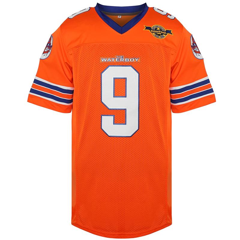 Bobby Boucher #9 The Waterboy Adam Sandler Movie Mud Dogs Bourbon Bowl 50th Anniversary Movie Football Jersey