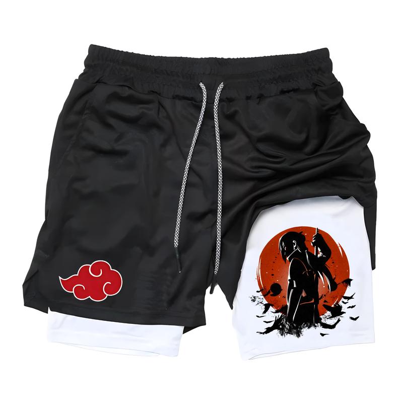 Anime Gym Compression Shorts Men Jogging Fitness Shorts Outdoor Sports Swimming Trunks Running Workout Shorts Anime Printed Breathable Training Shorts Men Performance Beach Mesh Shorts Men Shorts Graphic