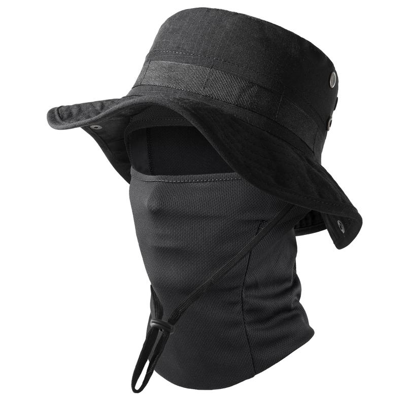 Outdoor Balaclava Mask, Wide Brim Bucket Hats and Face Mask Set, Breathable Sun-resistant Hat for Cycling, Fishing, Hiking, Sports & Outdoor Accessories