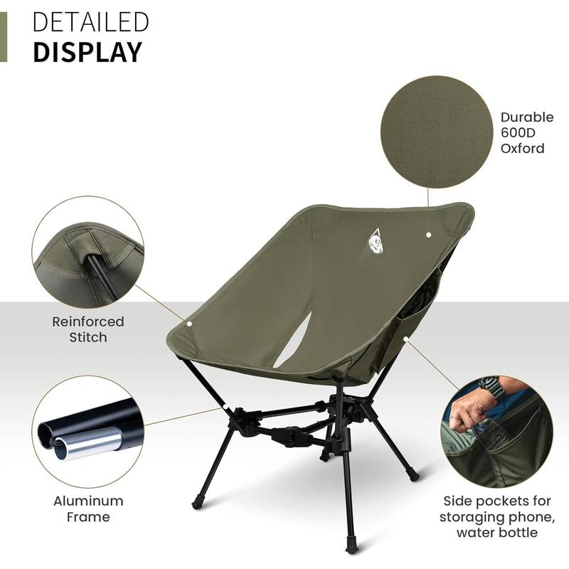 Tigerblade Camping Chair, Lightweight Folding Backpacking Hiking Chair, Compact Portable 330 lbs Capacity