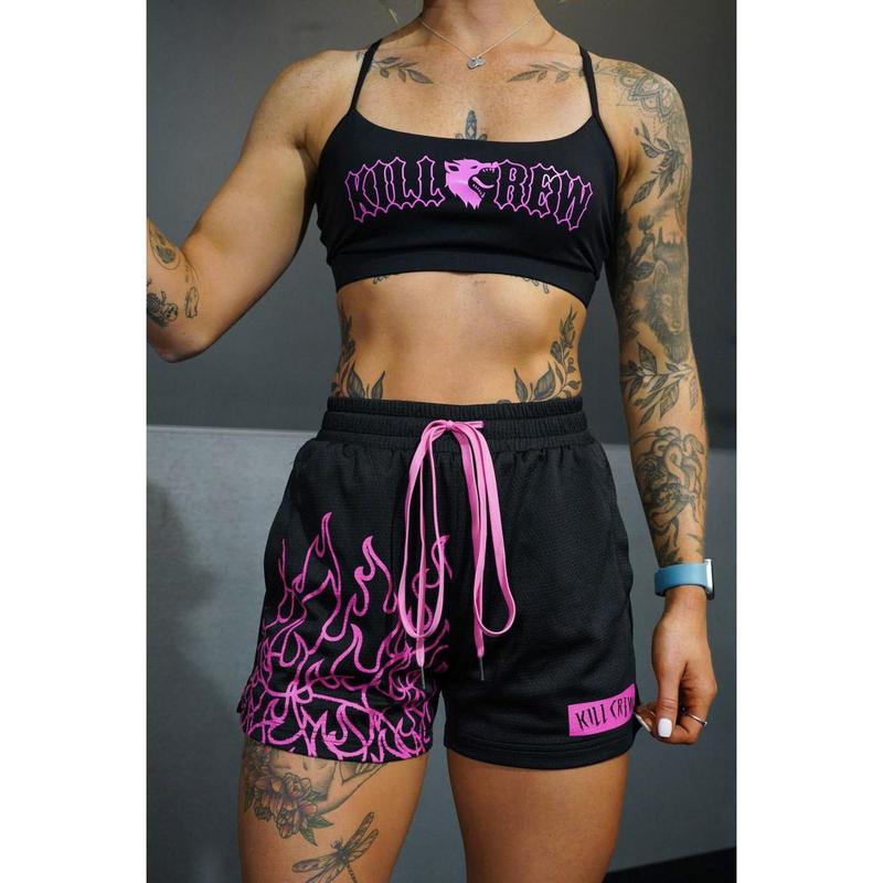 [Kill Crew] Classic Sports Bra - Black   Pink, Womens, Gymwear, Comfortable