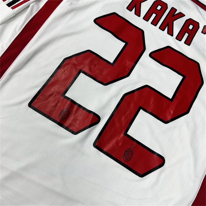 AC Soccer Jersey Fans Version Home kit Kaka #22 White Red Long Sleeves