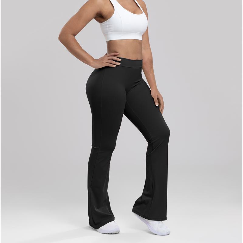 Women Flare Legging V Back Butt Lifting Wide Leg High Waist Workout Yoga Pants yoga fitness legging