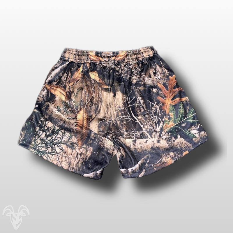 Men's Goat Strength Mesh Shorts   Men's Shorts 5 inch inseam CAMO Shorts Gym Breathable Elastic Workout | Realistic camouflage athletic shorts