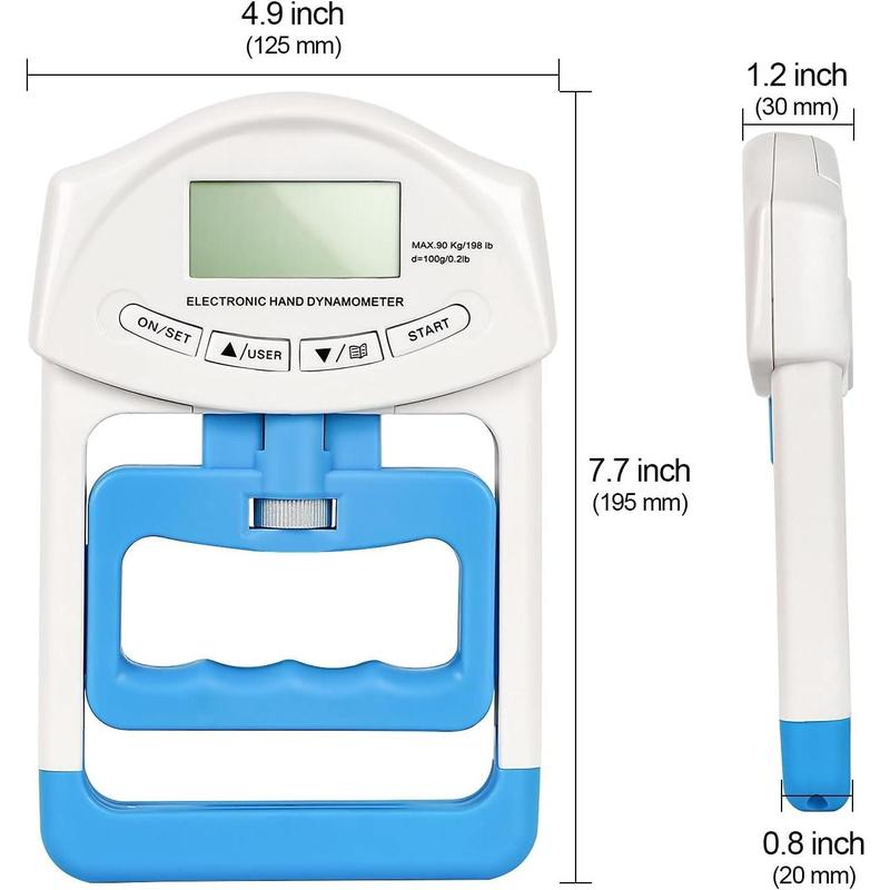 Grip Strength Tester Trainer - Dynamometer Handgrip Measurer Meter, Handheld Strengthener Exerciser for , School, and Home Use (198Lbs   90Kgs)