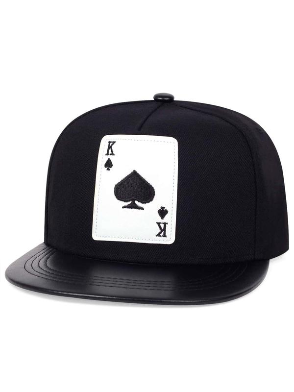 Poker Design Embroidered Baseball Cap, Casual Outdoor Sports Hat for Men & Women, Adjustable Sun Protection Hat